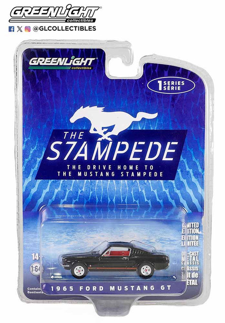 1:64 The Drive Home to the Mustang Stampede Series 1 - 1965 Ford Mustang GT - Raven Black with Red Stripes