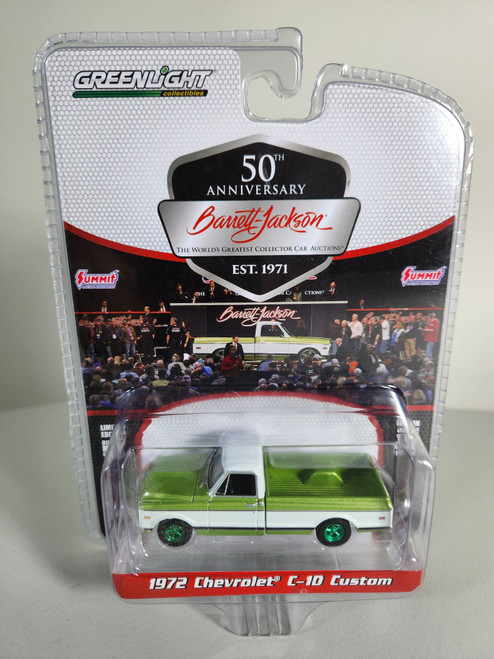 1:64 Barrett-Jackson ‘Scottsdale Edition’ Series 13 - 1972 Chevrolet C-10 Custom - Green/White (Lot #798)  Green Machine