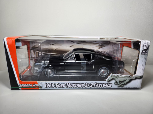 1:18 1968 Ford Mustang GT 2+2 Fastback, Black by GreenLight