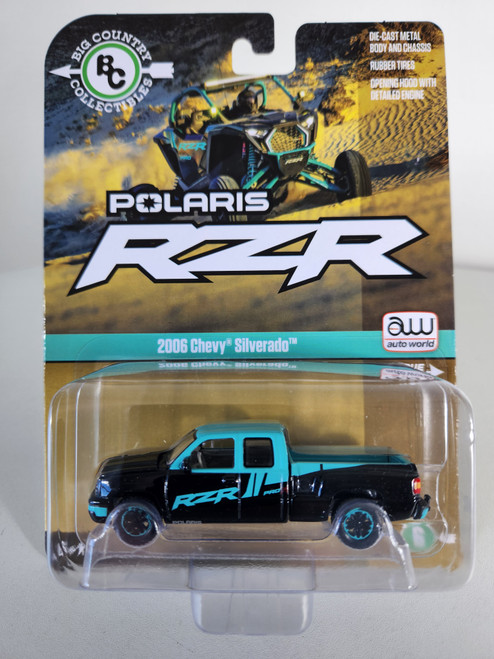 1:64 2006 Chevy Silverado, Polaris RZR, Big Country Collectibles by Auto World
