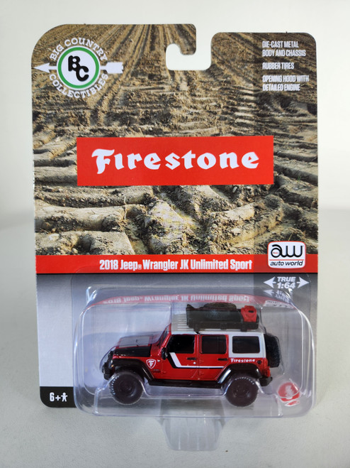 1:64 2018 Jeep Wrangler JK Unlimited Sport, Firestone, Big Country Collectibles by Auto World