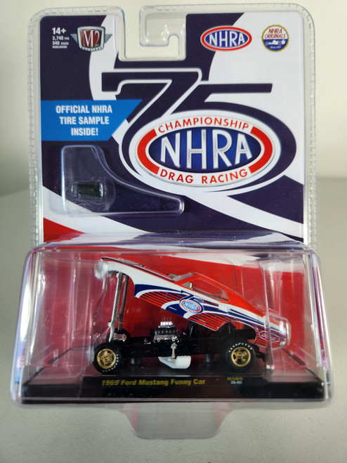 1:64 1969 Ford Mustang Funny Car with NHRA Tire Sample, M&J Exclusive by M2
