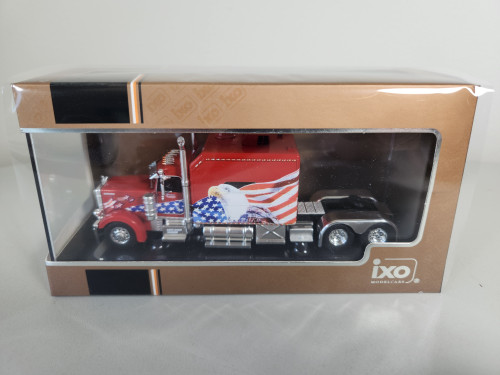 1:64  2002 Peterbilt 379 Custom, Red, Patriotic R,W,B US Flag by IXO