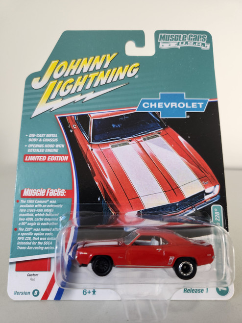 1:64 1969 Chevy Camaro Z28,Custom Red, Muscle Cars USA by Johnny Lightning