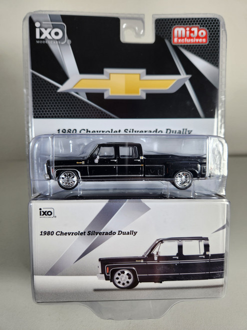 1:64 1980 Chevrolet Silverado Dually, Lowered, Crew Cab, Square Body, Black, M&J Exclusive by IXO