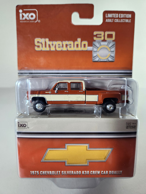 1:64 1975 Chevrolet Silverado K30 Crew Cab Dually, Square Body, Grecian Bronze and Santa Fe Tan Deluxe by IXO