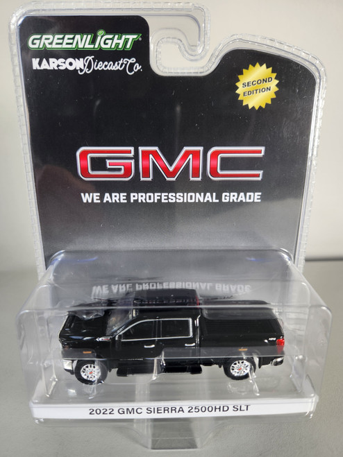 1:64 2022 GMC Sierra 2500HD SLT - Ebony Twilight Metallic (2nd Edition), Karson Diecast Exclusive by GreenLight