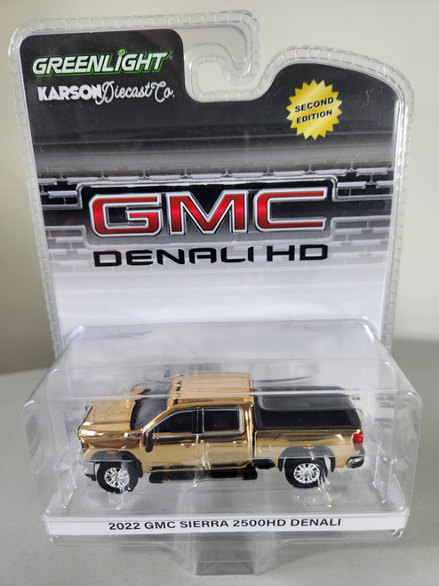 1:64 2022 GMC Sierra 2500HD Denali - Gold Chrome Chase (2nd Edition), Karson Diecast Exclusive by GreenLight