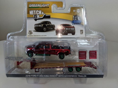 1:64 Hitch & Tow 2018 Ford F-350 King Ranch Dually Black and