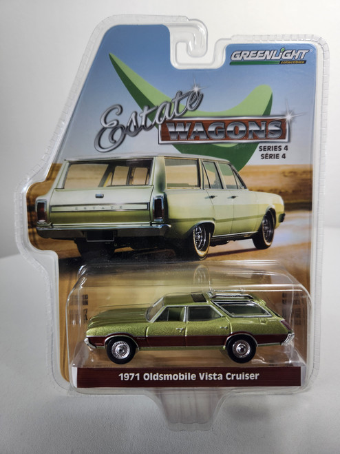 1:64 Estate Wagons Series 4 - 1971 Oldsmobile Vista Cruiser - Palm Green Metallic with Woodgrain