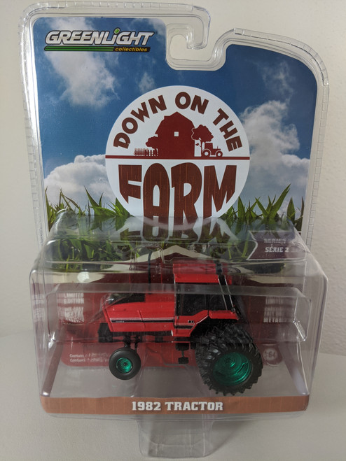 1:64 Down on the Farm Series 2 - 1982 Tractor - Red and Black with Dual Rear Wheels Green Machine