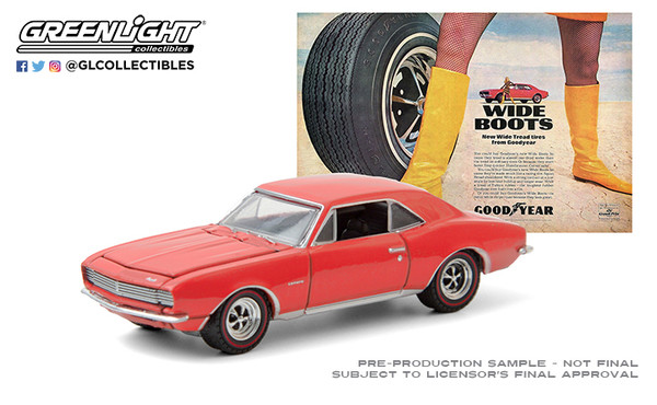1:64 Goodyear Vintage Ad Cars - 1967 Chevrolet Camaro - Wide Boots "New Wide Tread tires from Goodyear" (Hobby Exclusive)