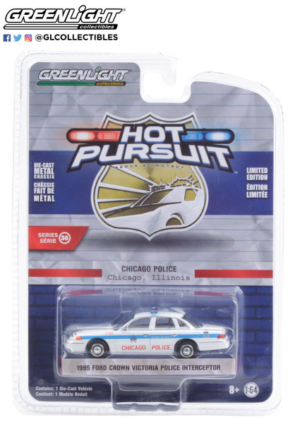 1:64 Hot Pursuit Series 36 - 1995 Ford Crown Victoria Police Interceptor - City of Chicago Police Department 