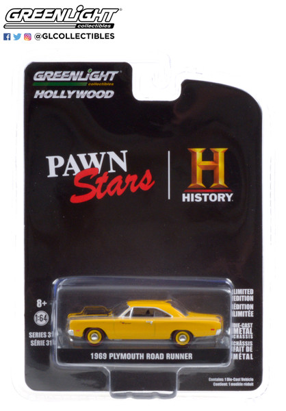 1:64 Hollywood Series 31 - Pawn Stars (2009-Current TV Series) - 1969 Plymouth Road Runner, Yellow, by GreenLight
