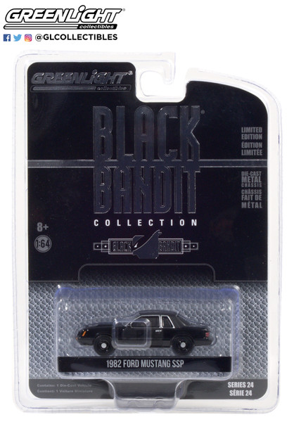 1:64 Black Bandit Series 24 - 1982 Fox Body Ford Mustang SSP - Black Bandit Police