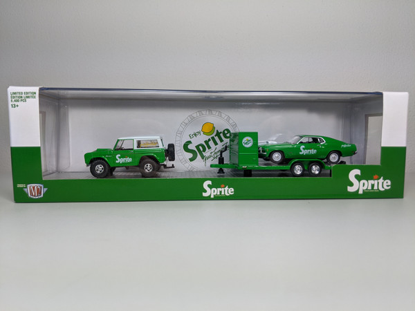 1:64 1966 Ford Bronco & 1970 Ford Mustang 428 CJ, Sprite, Auto Hauler by M2