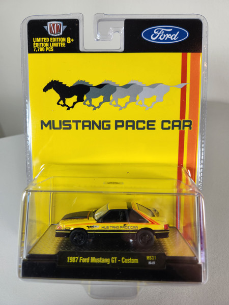 1:64 1987 Fox Body Mustang GT Pace Car - Custom, Pearl Yellow & Black Hobby Edition by M2