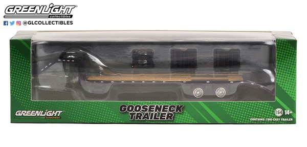 1:64 Gooseneck Trailer - Black with Red and White Conspicuity Stripes (Hobby Exclusive)