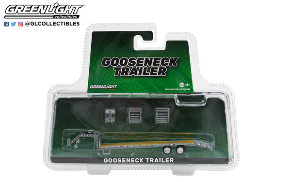 1:64 Gooseneck Trailer - Primer Gray with Red and White Conspicuity Stripes (Hobby Exclusive)