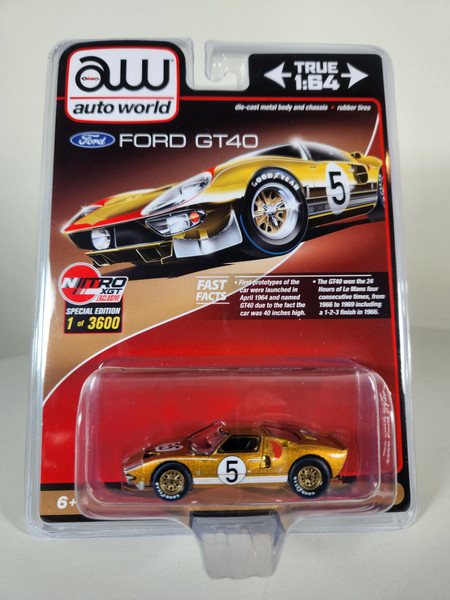 1:64 1966 Ford GT40, #5, Gold, OK Toys Exclusive by Auto World