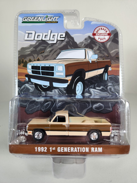 1:64 1992 1st Generation Dodge Ram, Two Tone Brown, Outback Toys Exclusive by GreenLight