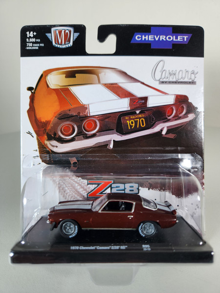 1:64 1970 Chevrolet Camaro Z/28 RS, Maroon with White Stripe, Auto Drivers by M2