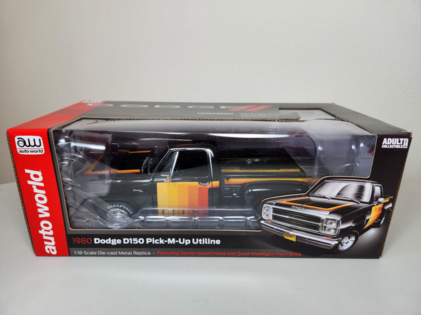 1:18 1980 Dodge D150 Pick-M-Up Utiline, Black by Auto World