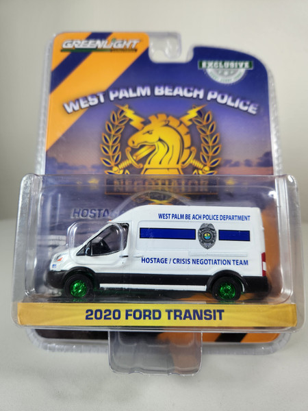 1:64 2020 Ford Transit LWB High Roof - West Palm Beach, Florida Police Department Hostage/Crisis Negotiation Team (Hobby Exclusive) Green Machine