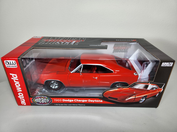1:18 1969 Dodge Charger Daytona R4 Red with White Wing by Auto