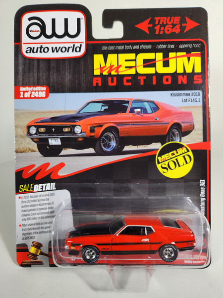 1:64 1971 Ford Mustang Boss 351, Calypso Coral by Auto World