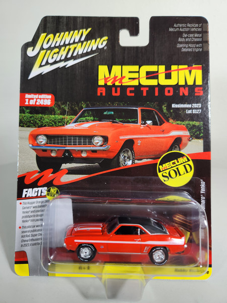 1:64 1969 Chevy Camaro Yenko, Hugger Orange with Black Top by Johnny Lightning