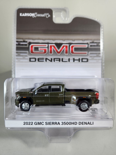 1:64 2022 GMC Sierra 3500HD Denali Dually - Forest Metallic, Karson Diecast Exclusive by GreenLight