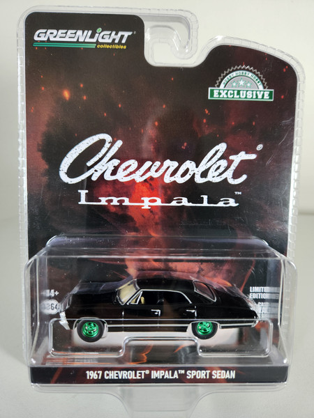 1:64 1967 Chevrolet Impala Sport Sedan - Tuxedo Black (Hobby Exclusive) Green Machine by GreenLight