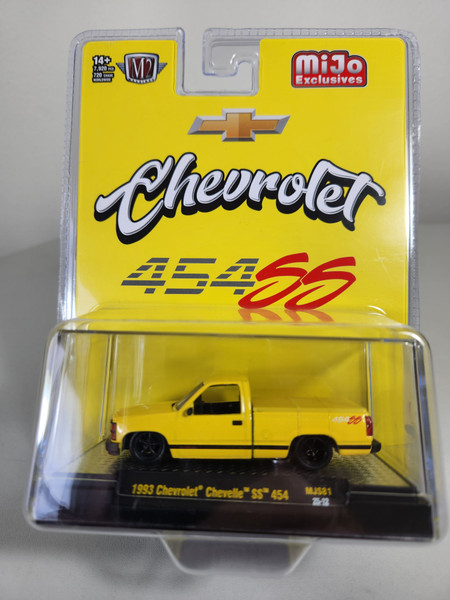 1:64 1993 Chevrolet SS454 Pickup Truck, Yellow, Black Rims M&J Exclusive by M2