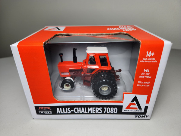 1:64 Allis Chalmers 7080 Maroon Belly with Cab and 3 Point Hitch, Prestige Collection by Ertl