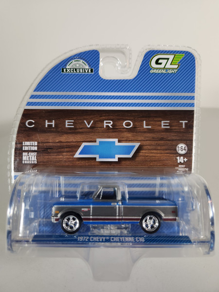 1:64 1972 Chevy Cheyenne C10 Short Bed – Electric Blue and Gunmetal Gray (Hobby Exclusive)