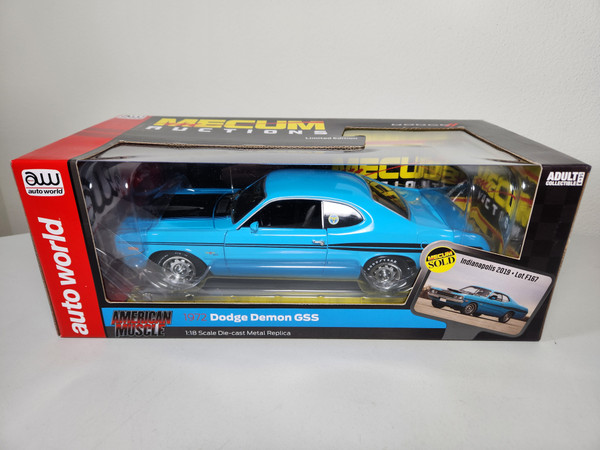 1:18 1972 Dodge Demon GSS, TB3 "Petty Blue", MECUM Auctions by Auto World