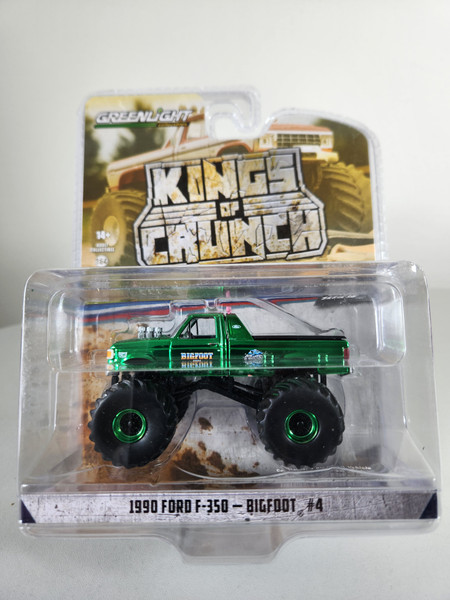 1:64 Kings of Crunch Series 16 - Bigfoot #4 - 1990 Ford F-350, Green Chrome Chase Edition