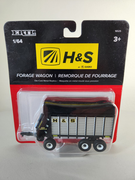 1:64 H&S 52-18 HD7+4 Tandem-Axle Black & Silver Forage Wagon by Ertl