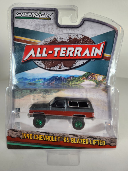 1:64 All-Terrain Series 13 - 1990 Chevrolet K5 Blazer Lifted - Gray Metallic & Fire Red Green Machine