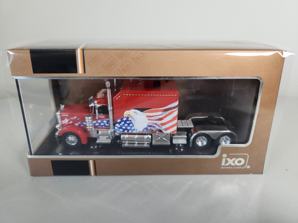 1:64  2002 Peterbilt 379 Custom, Red, Patriotic R,W,B US Flag by IXO