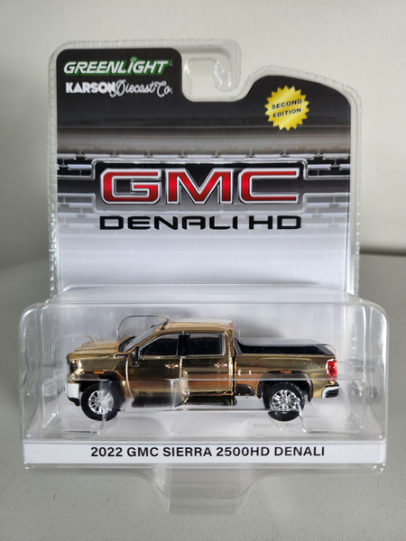 1:64 2022 GMC Sierra 2500HD Denali - Gold Chrome Chase (2nd Edition), Karson Diecast Exclusive by GreenLight