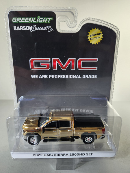 1:64 2022 GMC Sierra 2500HD SLT - Gold Chrome Chase (2nd Edition), Karson Diecast Exclusive by GreenLight