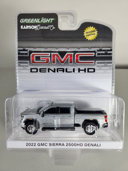 1:64 2022 GMC Sierra 2500HD Denali - Quick Silver Metallic (2nd Edition), Karson Diecast Exclusive by GreenLight