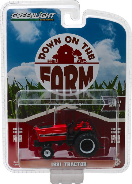 1:64 Down on the Farm Series 1 - 1981 Tractor - Red and Black 