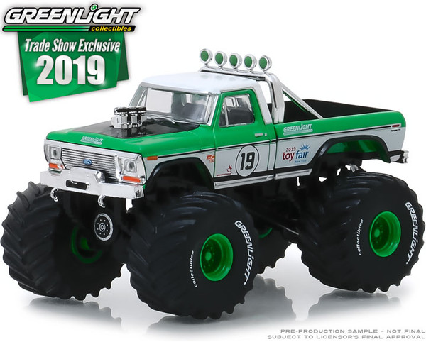 1:64 1974 Ford F-250 Monster Truck - #19 GreenLight Racing Team - 2019 GreenLight Trade Show Exclusive