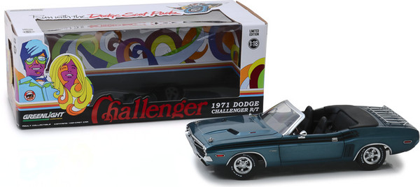 1:18 1971 Dodge Challenger R/T Convertible with Luggage Rack - A8 Gunmetal Gray Poly