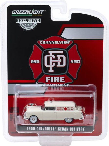 1:64 1955 Chevrolet Sedan Delivery - Channelview, Texas Fire Department Volunteer Emergency Car (Hobby Exclusive)