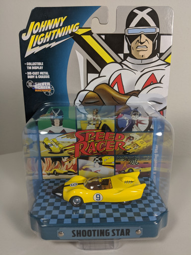 1:64 Speed Racer X Shooting Star 9, Yellow, with Tin Display by