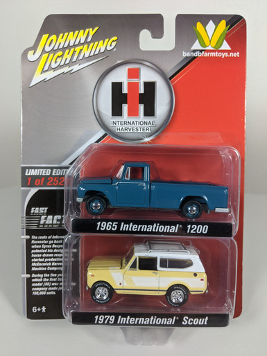 1:64 1965 IH 1200 Pkup & 1979 IH Scout 2 Pc Set, B&B Farm Toys Exclusive by  Johnny Lightning